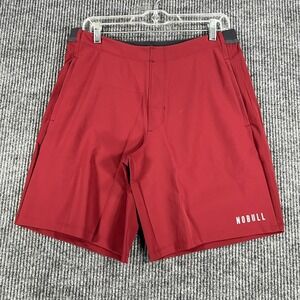 NoBull Shorts Mens Size Large Red Performance CrossFit Gym Workout Drawstrings